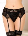 Чорний сексуальний мереживний пояс для панчіх Star Night з трусиками в комплекті вид 2