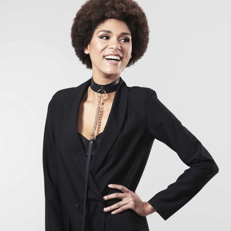 Чокер Bijoux Indiscrets MAZE - Широкий чокер Черный вид 7