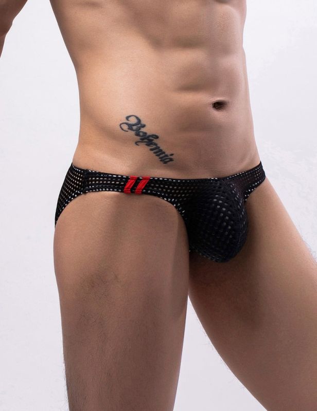 Дихаючи сітчасті сексуальні чоловічі труси Star Night чорні, M вид 4