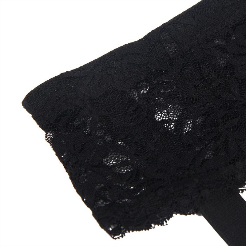 Кружевной пояс для чулок Star Night с трусиками, черный вид 5