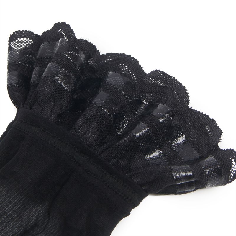 Панчохи чорні з мереживом Star Night на силіконовій стрічці, XS/M вид 5