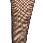 Чулки черные в сеточку со стразами Star Night на силиконовой ленте, XS/M вид 7