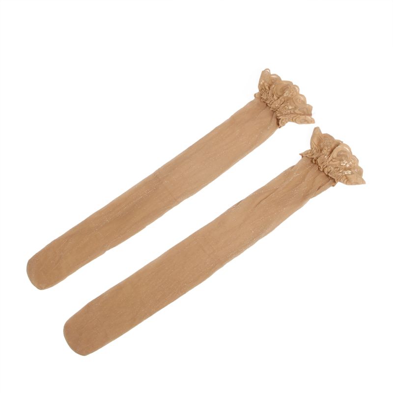 Панчохи з люрексом Star Night Lase Pearlescent на силіконовій стрічці, бежеві, XS-M вид 5