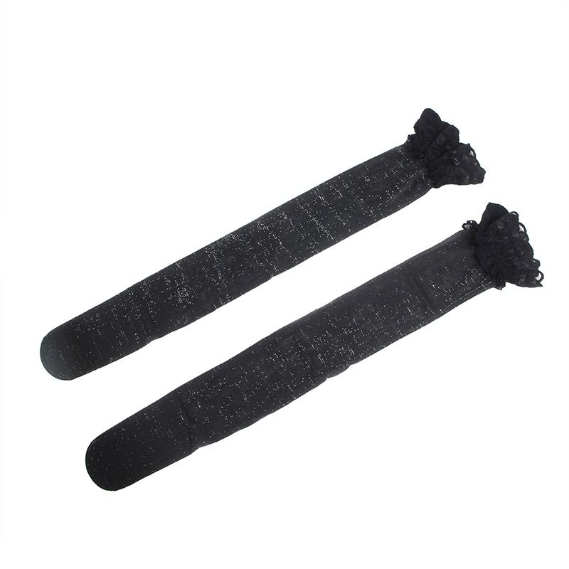 Панчохи з люрексом Star Night Lase Pearlescent на силіконовій стрічці, чорні, XS-M вид 5