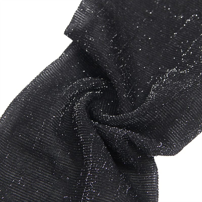 Панчохи з люрексом Star Night Lase Pearlescent на силіконовій стрічці, чорні, XS-M вид 7