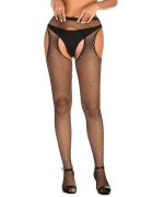 Колготки украшены стразами с имитацией чулок Star Night Diamonds Pantyhose черный, XS-M