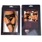 Чувственный черный кружевной пояс для чулок Star Night с трусиками в комплекте вид 6