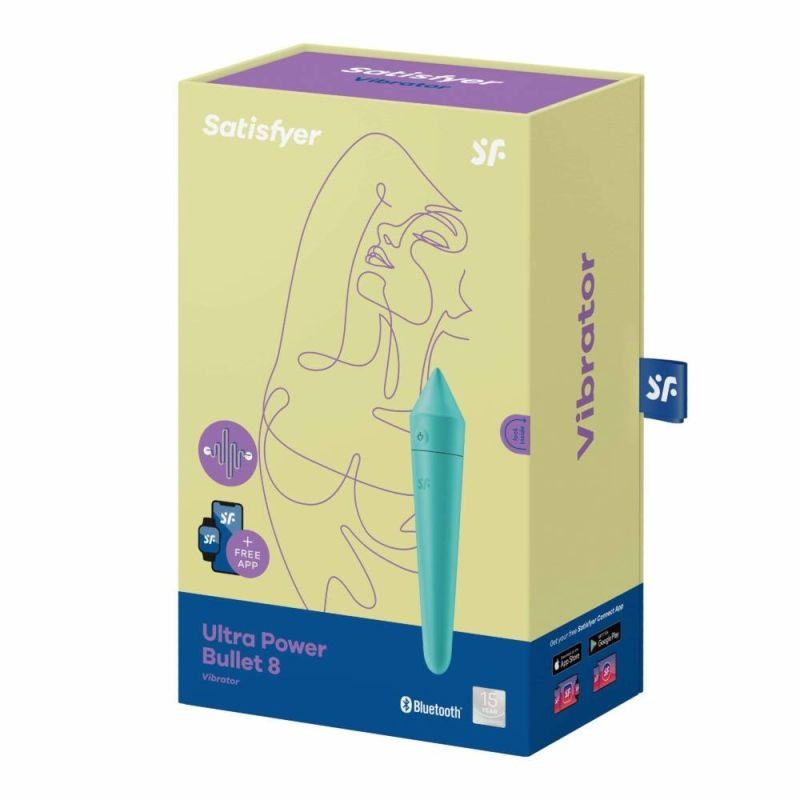 Потужна віброкуля з функцією керування зі смартфона Satisfyer Ultra Power Bullet 8, бірюзовий вид 6