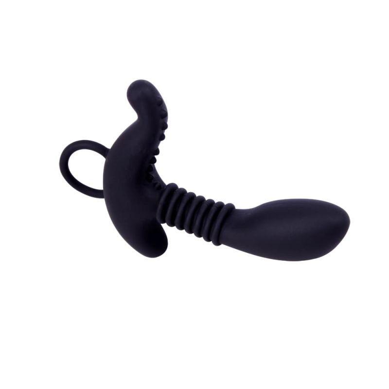 Cтимулятор простаты с дополнительным отростком Chisa Black Mont Booty Exciter и колечком-держателем вид 6