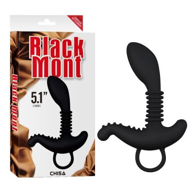 Cтимулятор простаты с дополнительным отростком Chisa Black Mont Booty Exciter и колечком-держателем