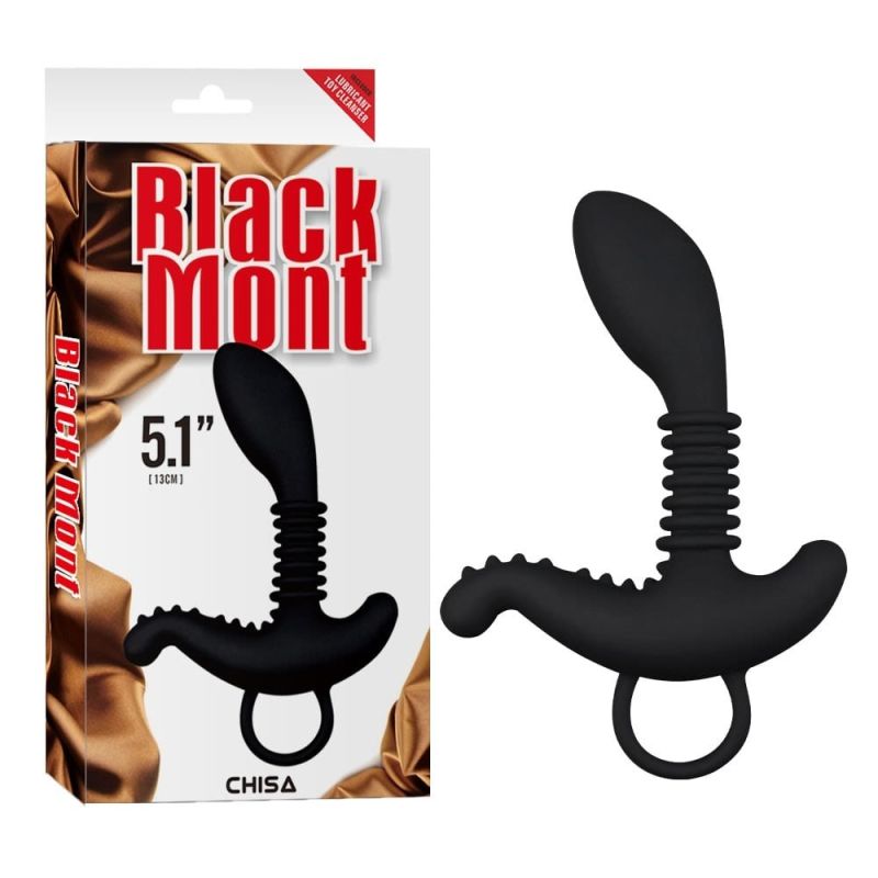 Cтимулятор простаты с дополнительным отростком Chisa Black Mont Booty Exciter и колечком-держателем вид 2