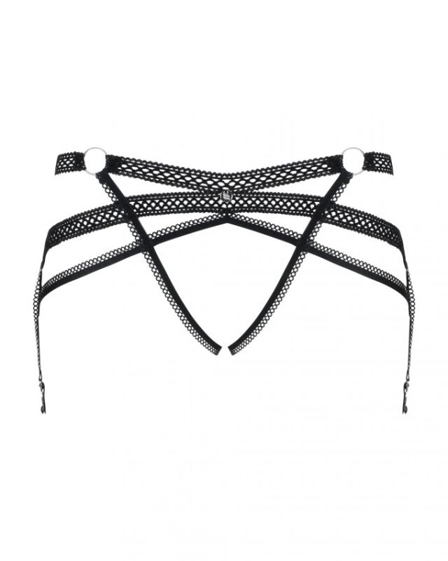 Пояс для панчіх Obsessive Darkie garter belt black S / M вид 2