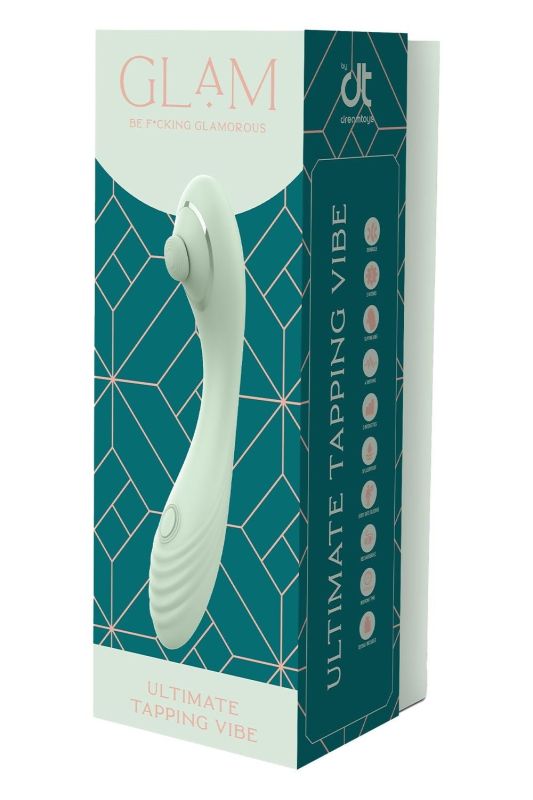 Подвійний гламурний гнучкий вібратор Dream Toys Glam Ultimate Tapping Vibe зелений вид 6