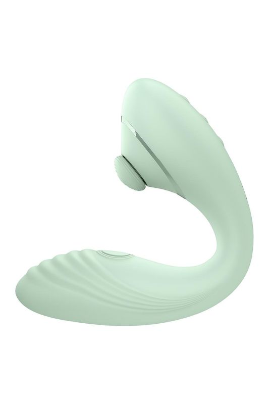 Подвійний гламурний гнучкий вібратор Dream Toys Glam Ultimate Tapping Vibe зелений вид 4