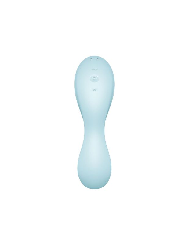 Подвійний смарт вібратор із вакуумною стимуляцією Satisfyer Curvy Trinity 5 + блакитний вид 4