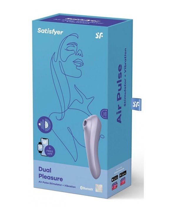 Подвійний смарт вібратор із вакуумною стимуляцією Satisfyer Dual Pleasure бузковий вид 6