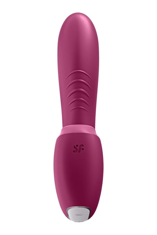 Подвійний смарт вібратор із вакуумною стимуляцією Satisfyer Sunray Connect App Berry бордовий вид 7