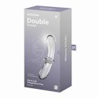 Подвійний скляний фалоімітатор Satisfyer Double Crystal Transparent прозорий вид 6