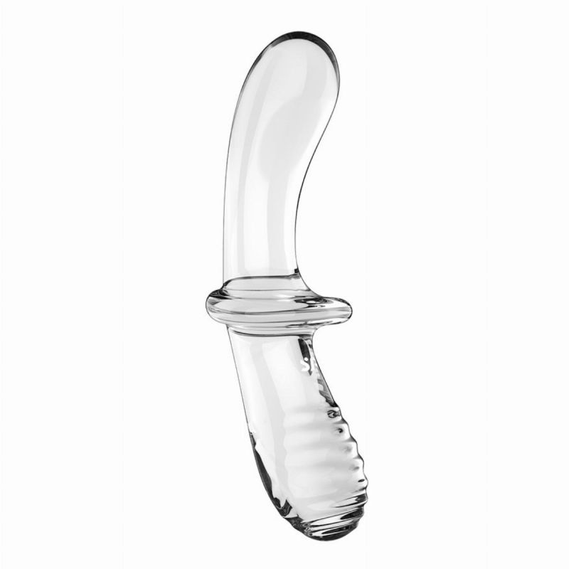 Подвійний скляний фалоімітатор Satisfyer Double Crystal Transparent прозорий вид 4