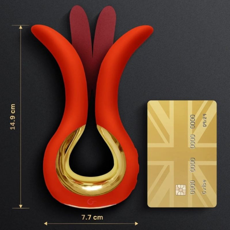 Подвійний універсальний вібратор Gvibe MAXI, червоний вид 3