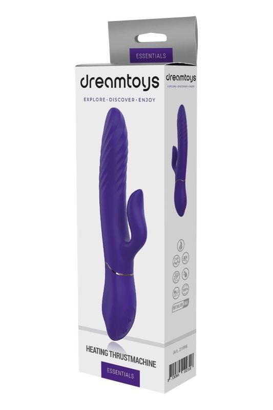 Подвійний вібратор-кролик Dream Toys Vibes of Love з функцією підігріву, фіолетовий вид 11