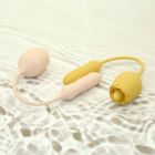 Подвійний вібратор трояндочка з ротацією 10 режимів Sweet Em Velvet Lure, жовтий вид 3