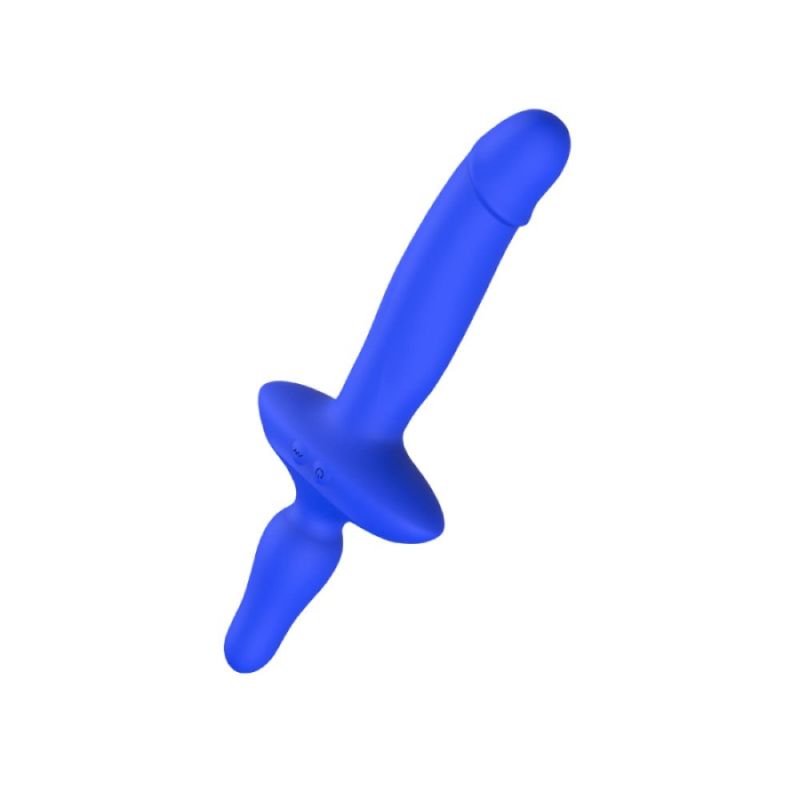 Двойной вибратор с анальным стоппером Chisa Kissen Ritter синий вид 3