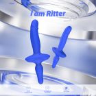 Подвійний вібратор з анальним стоппером Chisa Kissen Ritter синій вид 7