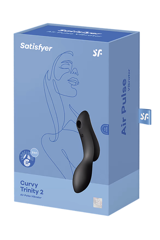 Подвійний вібратор із вакуумною стимуляцією SATISFYER CURVY TRINITY 2 чорний вид 9