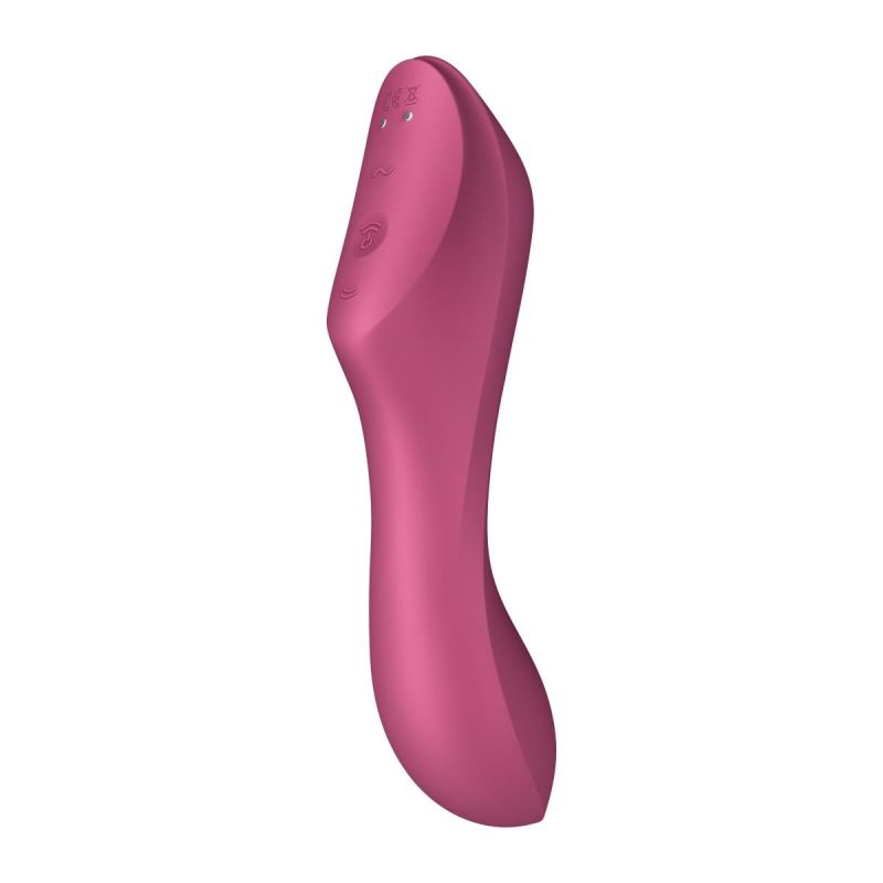 Подвійний вібратор із вакуумною стимуляцією Satisfyer Curvy Trinity 3, рожевий вид 5
