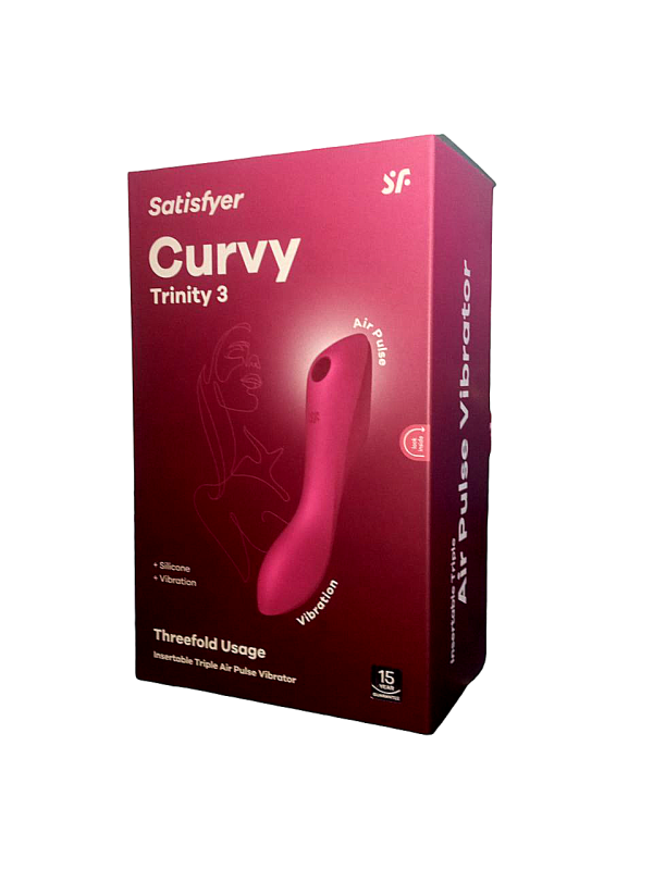 Подвійний вібратор із вакуумною стимуляцією Satisfyer Curvy Trinity 3, рожевий вид 9