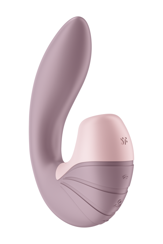 Подвійний вібратор із вакуумною стимуляцією Satisfer Air Pulse Supernova рожевий вид 7