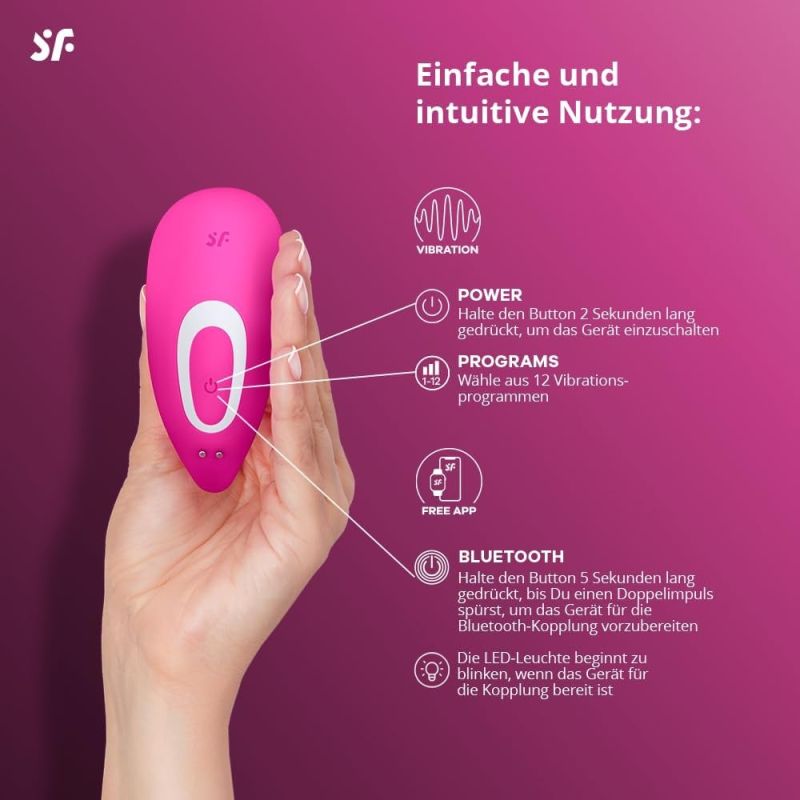 Подвійний вібратор Satisfyer Top Secret+ із додатком, рожевий вид 6