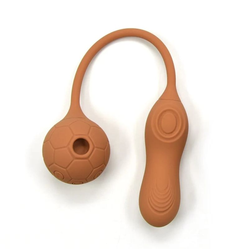 Подвійний вібратор у вигляді м'яча з вакуумом та для точки G, Sweet Em 0036F, коричневий вид 2