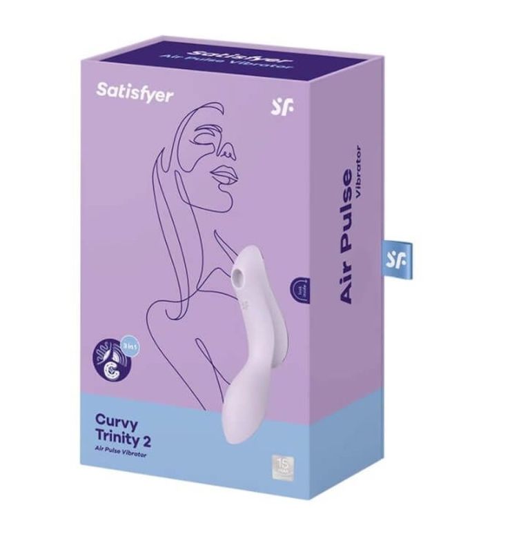 Подвійний вібратор з вакуумною стимуляцією Satisfyer Curvy Trinity 2 бузковий вид 6