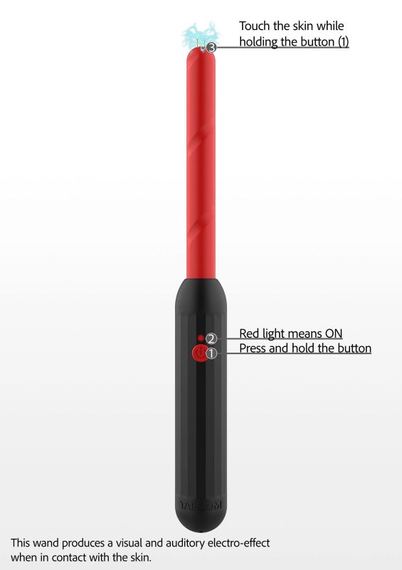 Электростимулятор Стик Taboom Prick Stick Electro Shock Wand красно-черный, 34 см вид 7