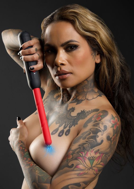 Электростимулятор Стик Taboom Prick Stick Electro Shock Wand красно-черный, 34 см вид 3