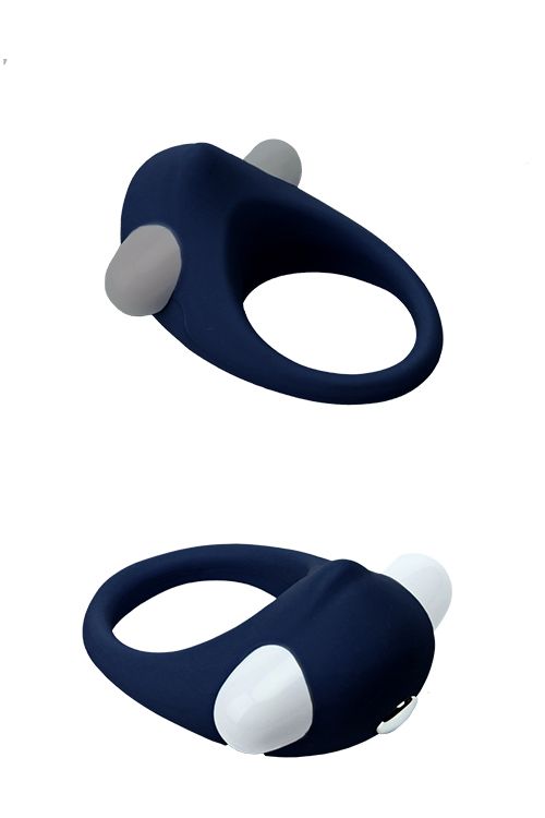 Ерекційне кільце з вібрацією Dream Toys Rings of Love, синій вид 3