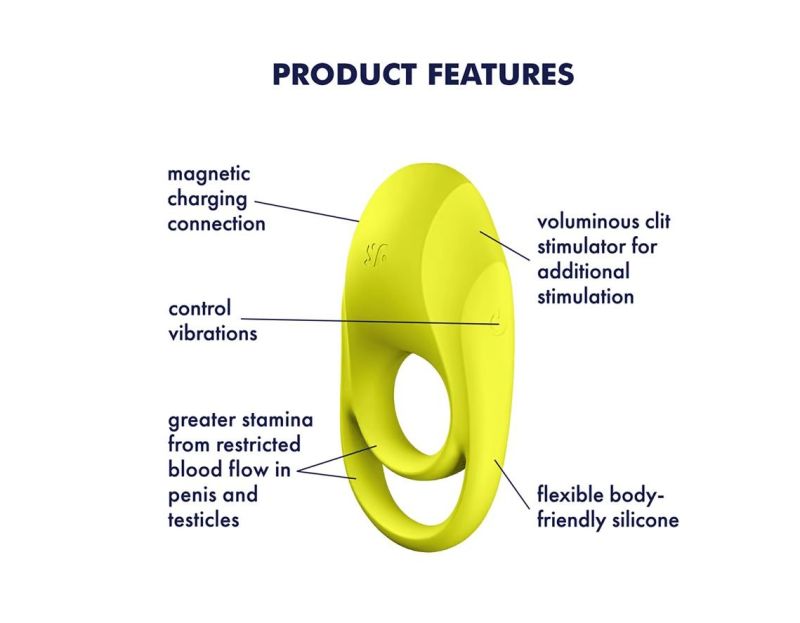 Ерекційне кільце з вібрацією Satisfyer Spectacular Duo жовте вид 5