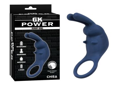 Эрекционное кольцо-кролик Chisa Bunny Ring, синий