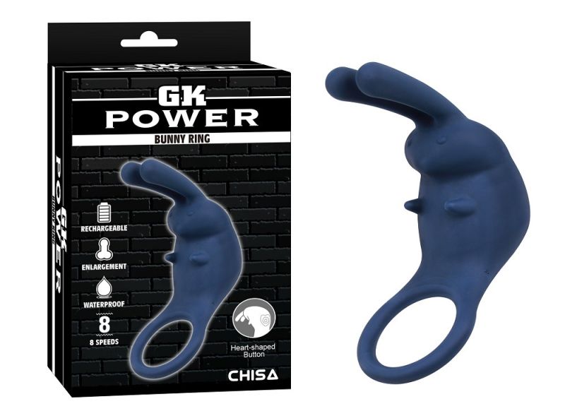 Ерекційне кільце-кролик Chisa Bunny Ring, синій вид 2