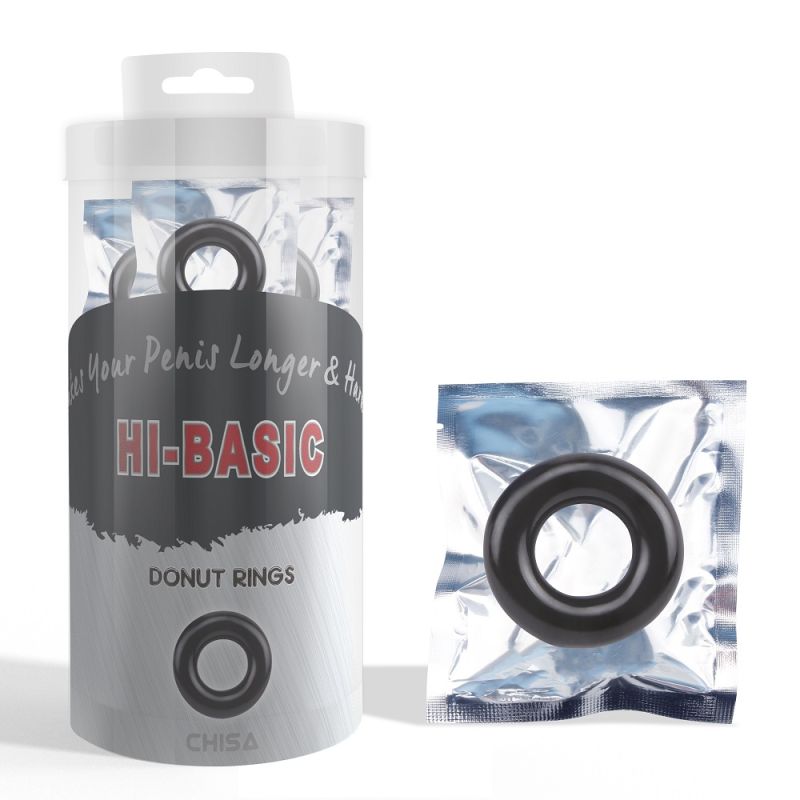 Ерекційне кільце Chisa Hi-Basic Donut Rings, чорне вид 2