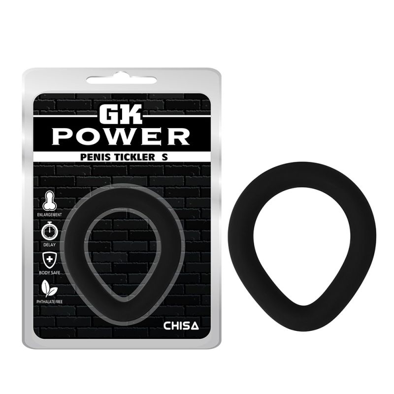 Эрекционное кольцо продолговатой формы Chisa GK Power, силиконовое, черный вид 2