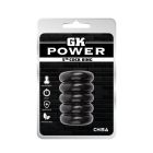 Эрекционное кольцо многоярусное Chisa GK Power, с рельефом, черный вид 4