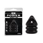 Эрекционное кольцо Chisa GK Power Triangle++ Ring с утяжкой на мошонку, чёрное вид 2