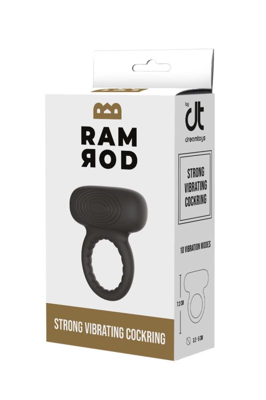 Ерекційне кільце для пеніса з вібрацією Dream Toys RAMROD чорне вид 2