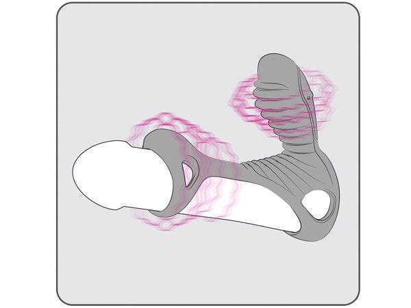 Ерекційне кільце з 2 моторами Adrien Lastic Gladiator F чорне вид 7