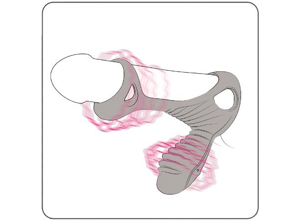 Ерекційне кільце з 2 моторами Adrien Lastic Gladiator F чорне вид 6