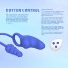 Эрекционное кольцо с анальным плагом Chisa Kissen Dally вибрирующее, синее вид 13