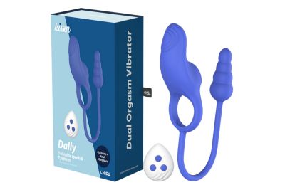 Эрекционное кольцо с анальным плагом Chisa Kissen Dally вибрирующее, синее